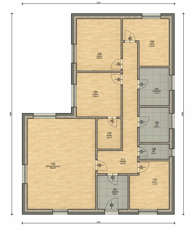 Plán domu BUNGALOV 132